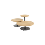 Volta teak salontafel centrale poot antraciet 80 cm. Ø (H 30)
