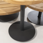 Volta teak salontafel centrale poot antraciet 80 cm. Ø (H 30)