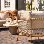 Hoek loungebank Martinique + Loungetafel Salute amber 5-dlg