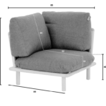 Hoek loungeset Sling links + Loungetafel Sling 4-dlg