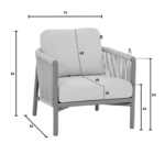 Stoel-bank loungeset Bora Bora + Loungetafel set Bora Bora 5-dlg