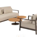 Stoel-bank loungeset Capresi 3-dlg + Salontafels Volta terre