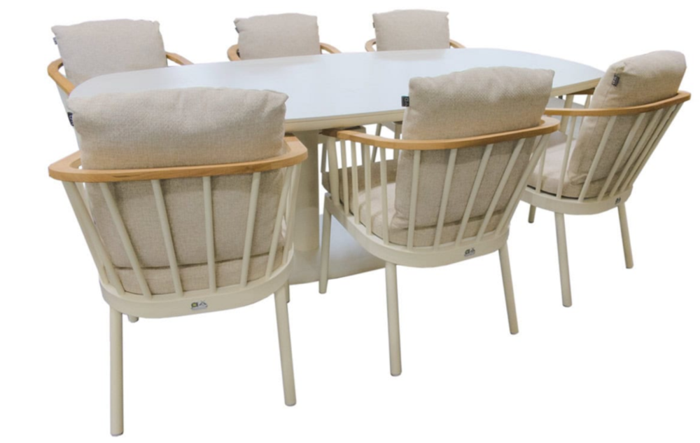 Dining tafel Melville Oyster 220 cm + Dining stoel Condor Oyster 8-dlg