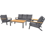 Stoel-bank loungeset Donnan antraciet