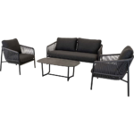 Stoel-bank loungeset Osaka zwart