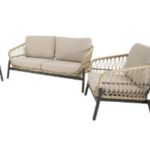 Stoel-bank loungeset Zavi Creme
