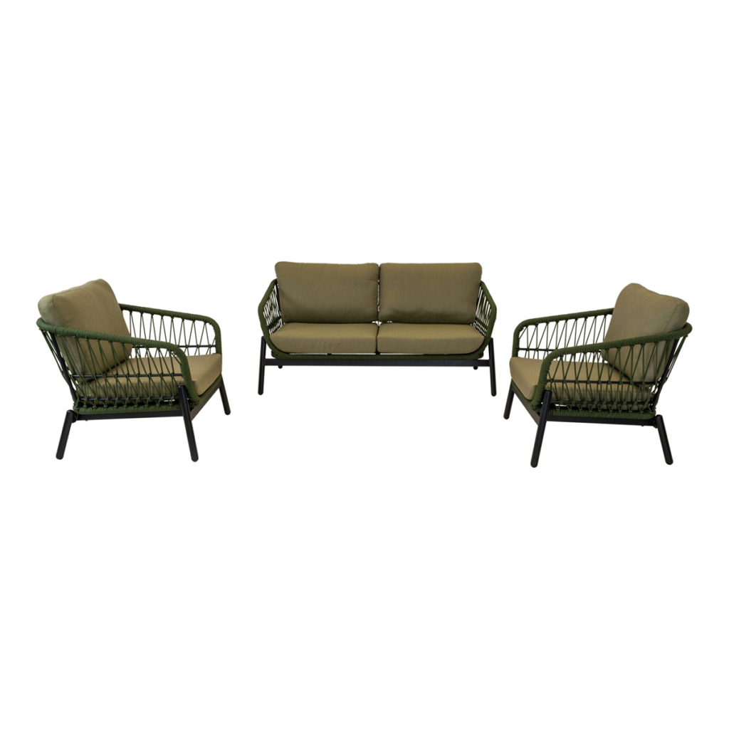 Stoel-bank loungeset Zavi Olive