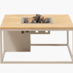 Cosiloft lounge tafel sandy beige / teak top