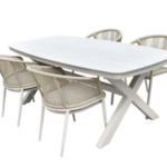 Dining tafel Davos deens ovaal Crema - 200x100 cm