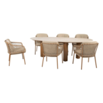 Dining tafel Estate mango amber + Dining stoel Martinique 8-dlg