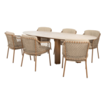 Dining tafel Estate mango amber + Dining stoel Martinique 8-dlg