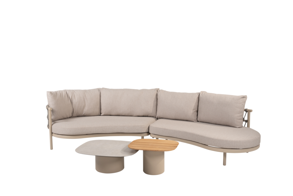 Hoek loungeset Piacenza z. Corner + Loungetafel set Demi 4-dlg