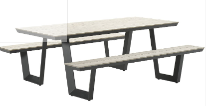 Picknicktafel Bell rechthoekig Grijs