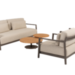 Stoel-bank loungeset Capresi 3-dlg + Salontafels Volta terre