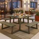 Picknicktafel aluminium Dex 215cm Olijfgroen - open instap