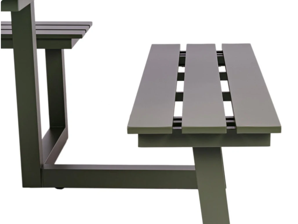 Picknicktafel aluminium Dex 215cm Olijfgroen - open instap