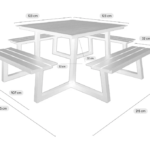 Picknicktafel aluminium Dex 215cm Olijfgroen - open instap