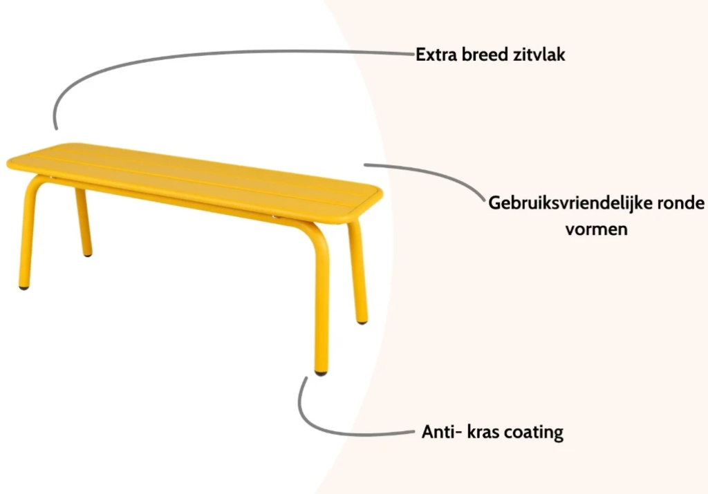 Tuinbank Max 120cm Okergeel - zonder rugleuning