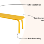 Tuinbank Max 120cm Okergeel - zonder rugleuning