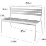 Tuinbank Max metaal 120cm Muisgrijs