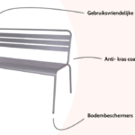 Tuinbank Max metaal 120cm Muisgrijs