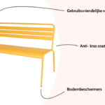Tuinbank Max metaal 120cm Okergeel