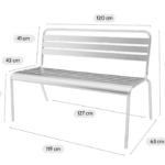 Tuinbank Max metaal 120cm Roestbruin