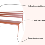Tuinbank Max metaal 120cm Roestbruin