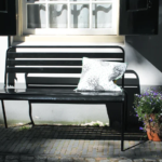 Tuinbank Max metaal 120cm Zwart
