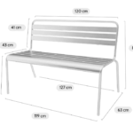 Tuinbank Max metaal 120cm Zwart