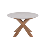 Dining tafel Lowland Napoli sand/teaklook - Ø120 cm