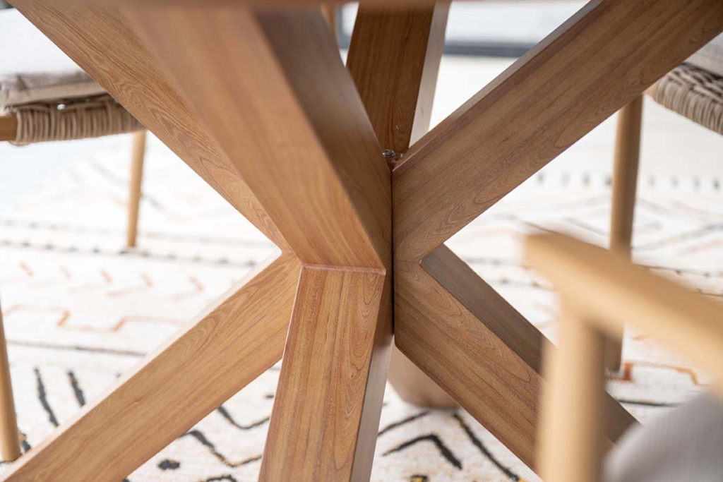 Dining tafel Lowland Napoli sand/teaklook - Ø120 cm